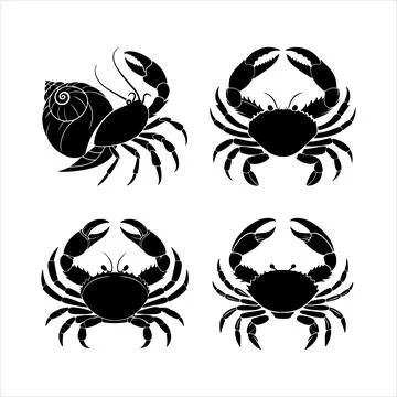 Crabs silhouette Stock Illustration