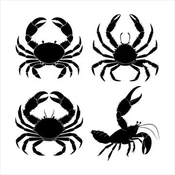 Crabs silhouette Stock Illustration