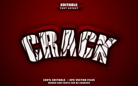 Crack 3D Editable Text Effect Vector Design 库存插图