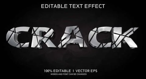 Crack 3d vector text effect with modern style design Stock Illustration