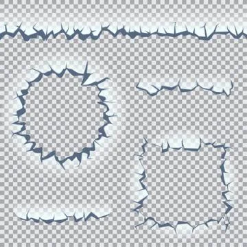 Crack and hole set Stock Illustration