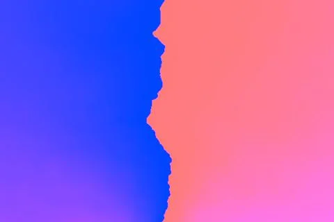 The Crack background colored red and blue. 3D illustration. 2 sided screen. C Stock Illustration