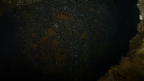 Crack between rocks with the blue of the sea at the bottom, Ustica, Med sea Stock Footage 125373722
