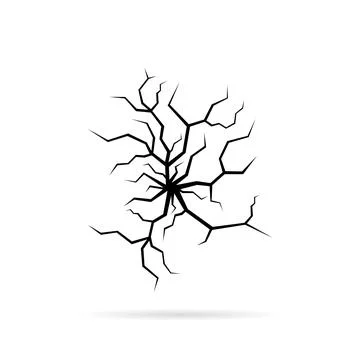Crack black icon with shadow Stock Illustration