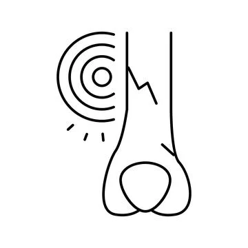 Crack bone disease line icon vector illustration Illustrazione stock