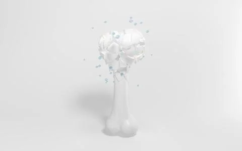 Crack bone isolated on white background, 3d rendering. イラスト素材