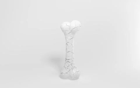 Crack bone isolated on white background, 3d rendering. イラスト素材