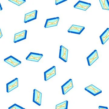 Crack bone x-ray isometric icon seamless pattern イラスト素材