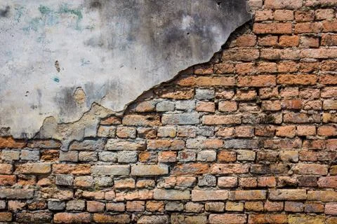 Crack of brick wall Stock Photos