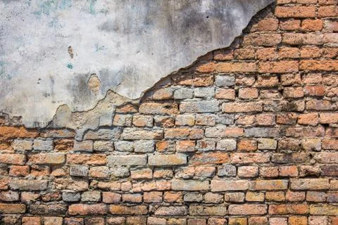 Crack of brick wall Stock Photos