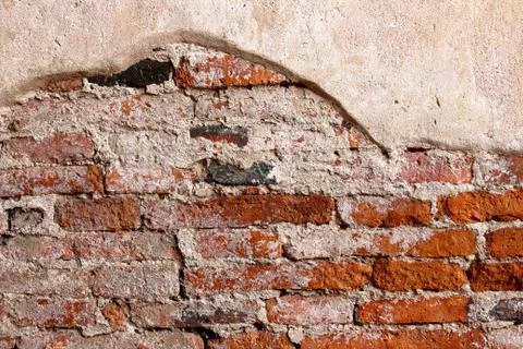 Crack brick wall texture background use to concept design Stock Photos