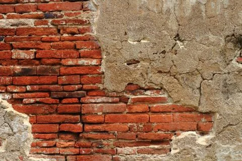 Crack brick wall texture background use to concept design Stock Photos