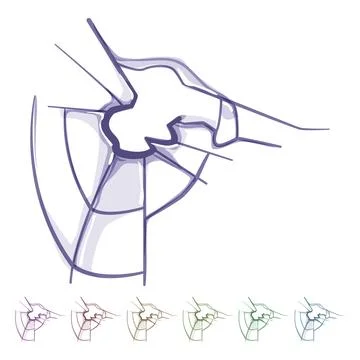 Crack broken glass cartoon vector graphic Stock Illustration
