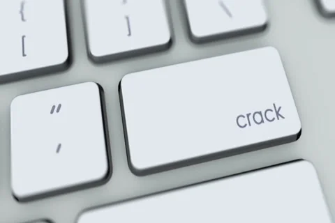 Crack button on computer keyboard. Key is pressed, click for HD Stock Footage 35648327