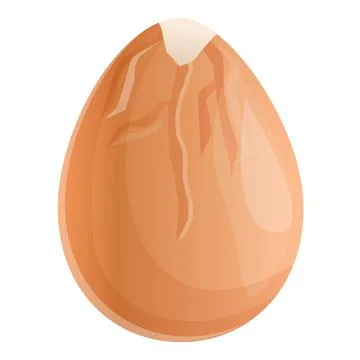Crack chicken egg icon, cartoon style Stock Illustration