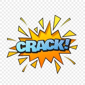 Crack comic style word on the transparent background Stock Illustration
