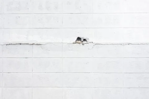 Crack concrete block wall texture background Stock Photos