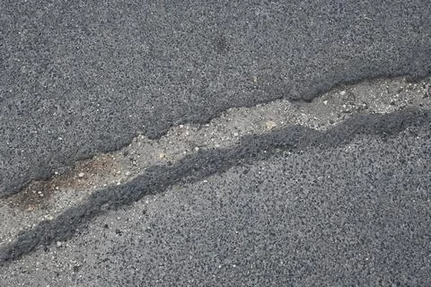 Crack in Concrete Surface, Texture Background Close-Up 写真素材
