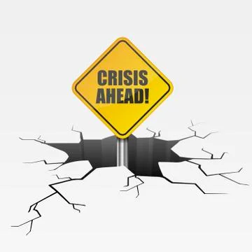 Crack Crisis Ahead Stock Illustration