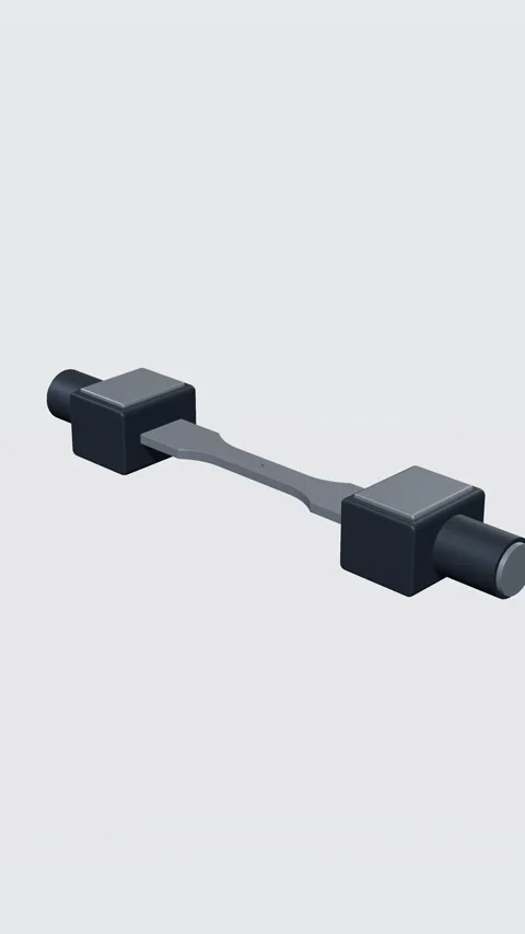 A Crack Crosses The Gauge Section Of A Flat Specimen Pulled Cycle After Cycle Vídeos de archivo 344374008