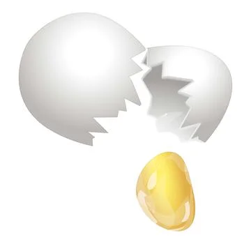 Crack eggshell icon cartoon vector. Egg broken Stock Illustration
