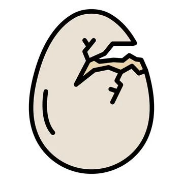 Crack eggshell icon color outline vector Stock Illustration