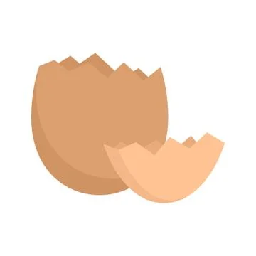 Crack eggshell icon, flat style Stock Illustration