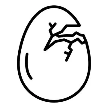 Crack eggshell icon, outline style Stockillustratie