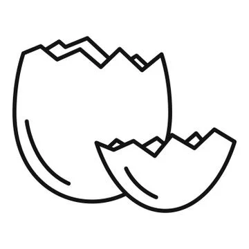 Crack eggshell icon, outline style Stockillustratie
