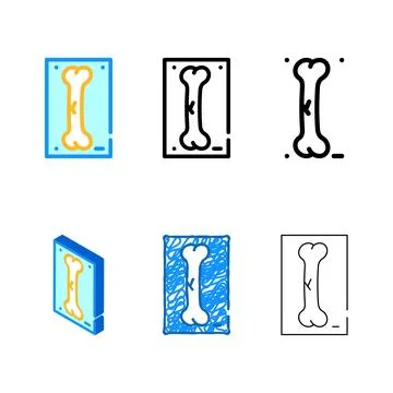 Crack forms bone x ray color icon vector 스톡 일러스트