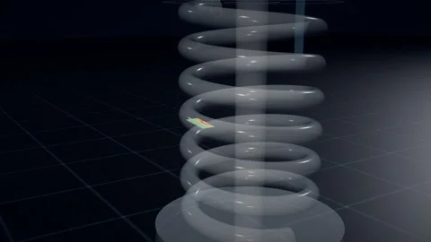 Crack front spreading through the wire of a transparent engine valve spring Stock Footage 344646051