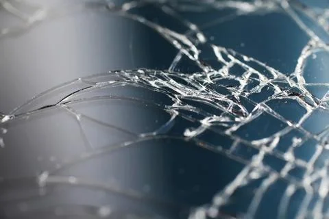 Crack on the glass. Broken screen. Broken phone. Cracked glass background. .. Stock Photos
