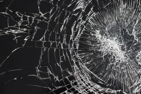 Crack on the glass. Broken screen. Broken phone. Cracked glass background. Wh Stock Photos