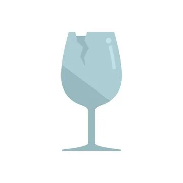 Crack glass icon flat vector. Waste garbage Stock Illustration