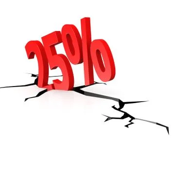 Crack ground with 25 per cent down Stock Illustration