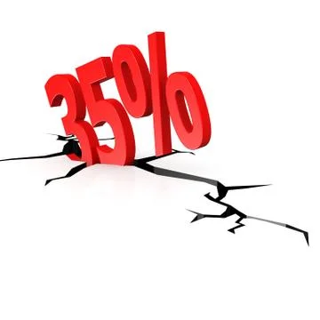 Crack ground with 35 per cent down Stock Illustration