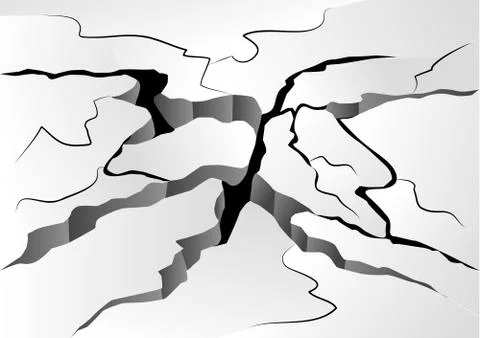 Crack in the ground Stock Illustration