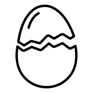 Crack half egg icon, outline style Illustrazione stock