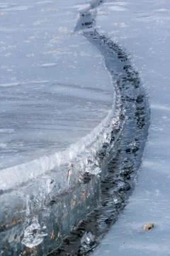 Crack in ice Foto stock