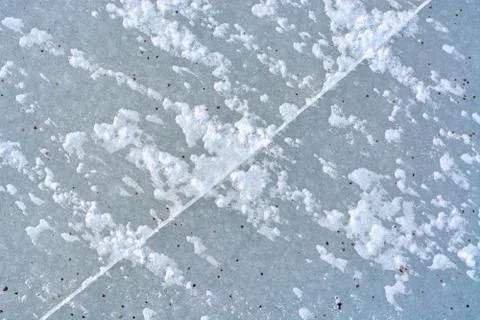 Crack on the ice. Stock Photos