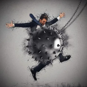 Crack by iron ball Stock Photos