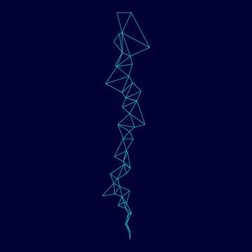 Crack low poly triangulation triangulated polygonal electric cyan blue vibr.. Stock Illustration