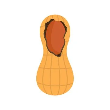 Crack peanut icon, flat style Illustrazione stock