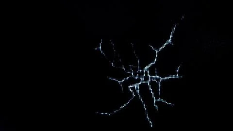 Crack in the plasma panel. Broken pixels in the LCD monitor.. Split broken LC Stock Photos