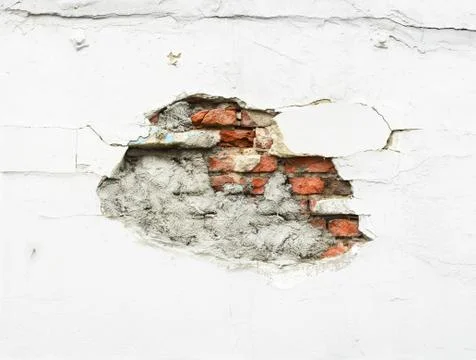 Crack in plastered wall Stock Photos