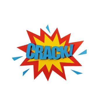 Crack pop art comic book explosion isolated on white background Illustration