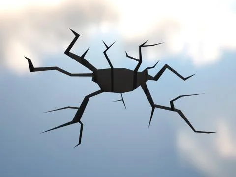 Crack on reflective surface Stock Illustration