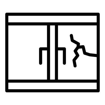 Crack school window icon outline vector. Student abuse Stock Illustration