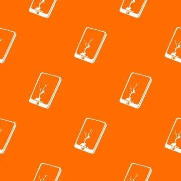 Crack screen smartphone pattern vector orange Stock Illustration