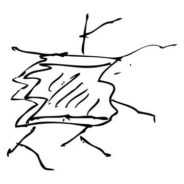 Crack, simple vector hand draw sketch doodle, isolated on white Stock Illustration